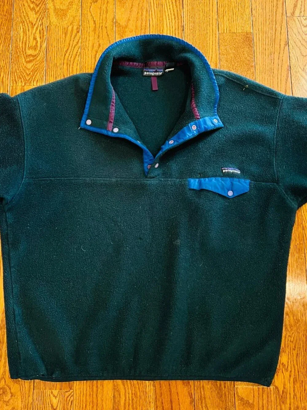 Vintage Patagonia Synchilla X Large Snap-T Pullover Fleece USA Green 90s XL